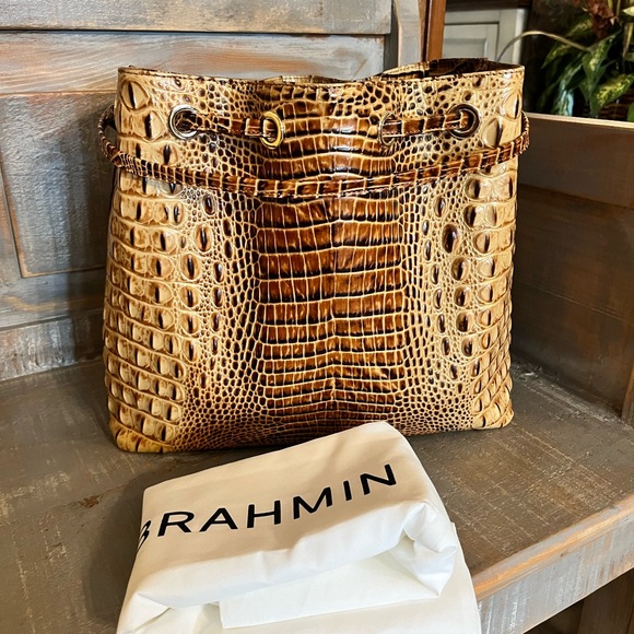 Brahmin Medium Luna Toasted Melbourne with drawstring straps - Picture 3 of 8